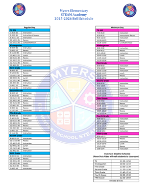 25-26 Bell Schedule